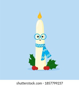 cute candle dressed for winter