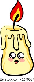 Cute Kerze, Illustration, Vektorillustration auf weißem Hintergrund.