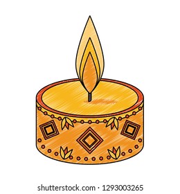 Cute candle isolated scribble