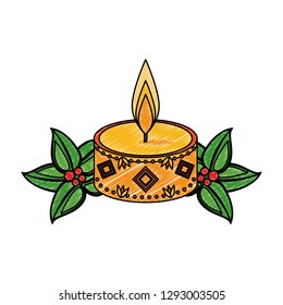 Cute candle isolated scribble