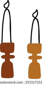 Cute Candle Vectors | Various Expressions | Minimalist Design | 2 Vectors