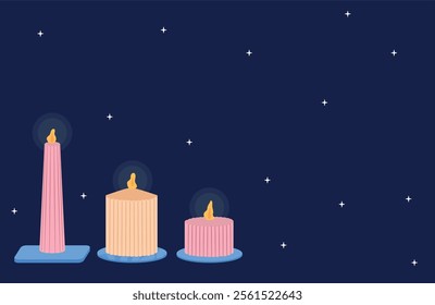 Cute Candles Blue color background