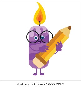 ilustración de diseño de plantillas vectoriales de caracteres de velas lindas