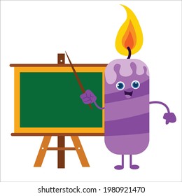 cute candles character vector template design illustration