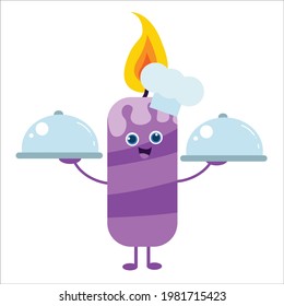 cute candles character vector template design illustration
