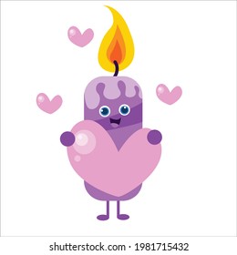 cute candles character vector template design illustration