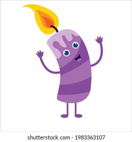 ilustración de diseño de plantillas vectoriales de caracteres de velas lindas