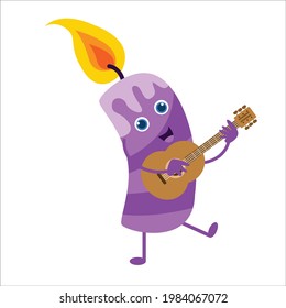 cute candles character vector template design illustration