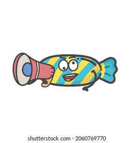 Cute Candy Activity Character Flat Cartoon Vector Design Illustration