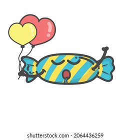 Cute Candy Activity Character Flat Cartoon Vector Design Illustration