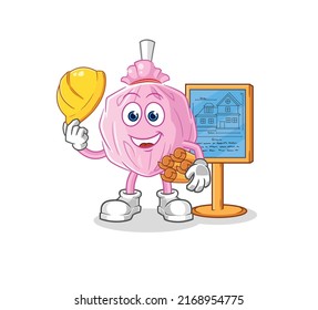 the cute candy Architect illustration. character vector