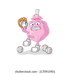 the cute candy baseball pitcher cartoon. cartoon mascot vector