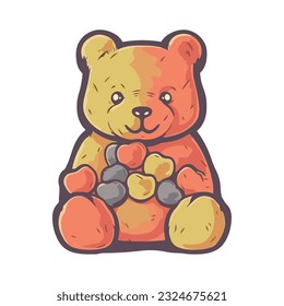 cute candy bear over white