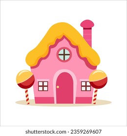 Cute Candy and Cake House Illustration