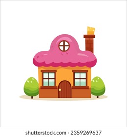 Cute Candy and Cake House Illustration