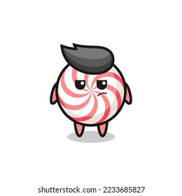 cute candy character with suspicious expression , cute style design for t shirt, sticker, logo element