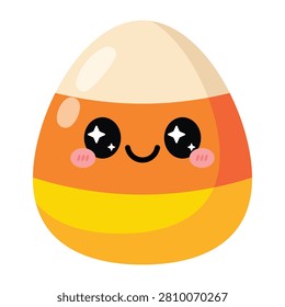 Cute Candy Corn Cartoon Kawaii Icon Illustration