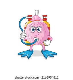 the cute candy diver cartoon. cartoon mascot vector