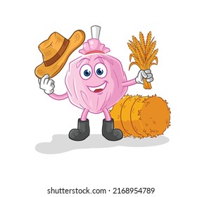 la linda mascota campesina. vector de dibujos animados