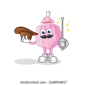 the cute candy fencer character. cartoon mascot vector