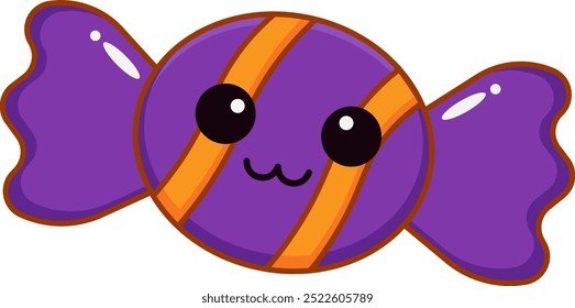 Ilustración linda de los Elementos de Halloween del caramelo
