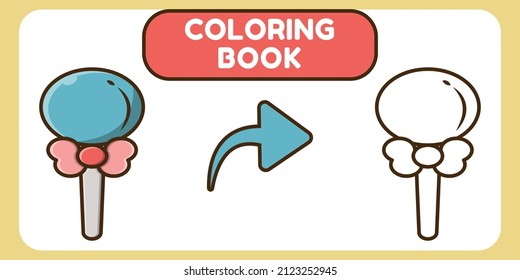 Cute candy hand drawn cartoon doodle coloring book for kids