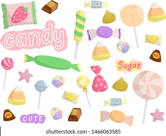 cute candy kawaii vector sweet chocolate