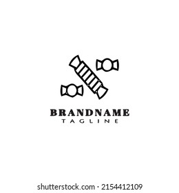 cute candy logo cartoon design icon template black modern isolated vector illustration
