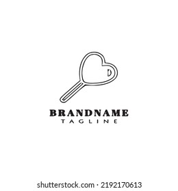 cute candy logo cartoon design icon template black modern isolated vector illustration