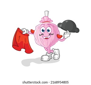 the cute candy matador with red cloth illustration. character vector