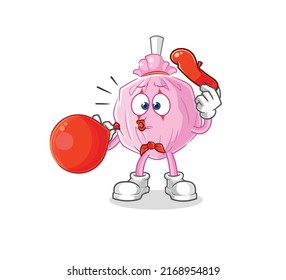 the cute candy pantomime blowing balloon. cartoon mascot vector