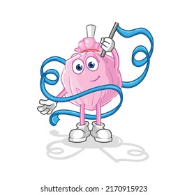 das süße Bonbons-Maskottchen für rhythmische Gymnastik. Cartoon-Vektorgrafik