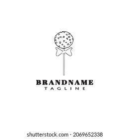 cute candy stick logo cartoon design icon template black modern isolated vector illustration