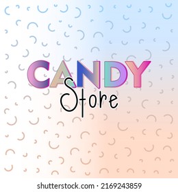 cute candy store shop logotype