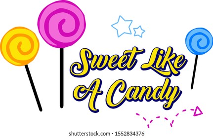 Cute Candy T-Shirt Desain with White Background