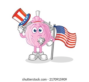 the cute candy uncle sam character. cartoon mascot vector