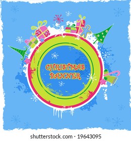 cute candy-colored christmas banner