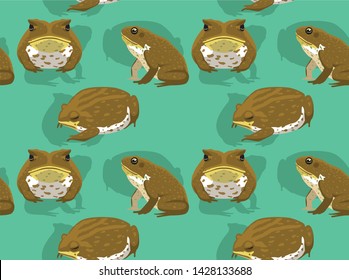 Cute Cane Toad Vector Seamless Background Wallpaper