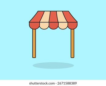 Cute Canopy - Ilustración de dibujos animados de Vector plano.