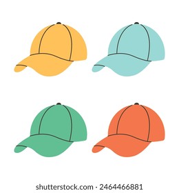 Cute cap. Summer head accessory. Vector illustration in flat style