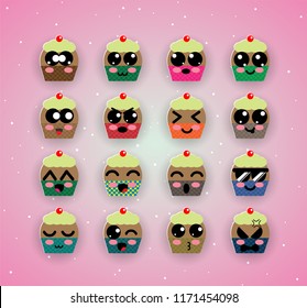cute capcake kawaii emotion,emoji,halloween