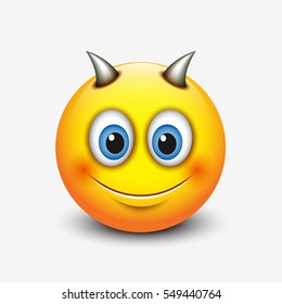 Cute capricorn emoticon, emoji - astrological sign - horoscope - zodiac - vector illustration