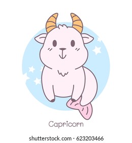 cute capricorn vector symbol cartoon