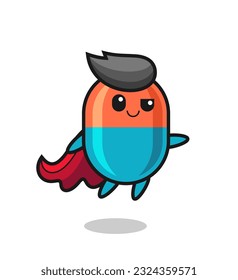 cute capsule superhero character is flying , cute style design for t shirt, sticker, logo element