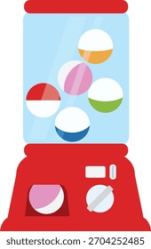 Ilustración linda de la máquina del juguete de la cápsula