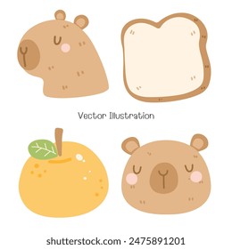Cute Capybara, Cute Animal, Vector Illustration