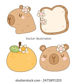 Cute Capybara, Cute Animal, Vector Illustration