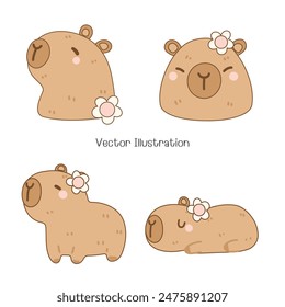 Cute Capybara, Cute Animal, Vector Illustration