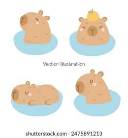 Cute Capybara, Cute Animal, Vector Illustration