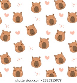 Cute capybara. Baby capybara pattern